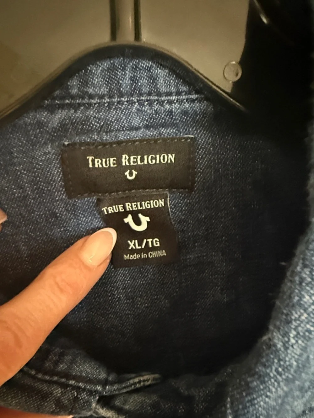 True religion denim button down western top